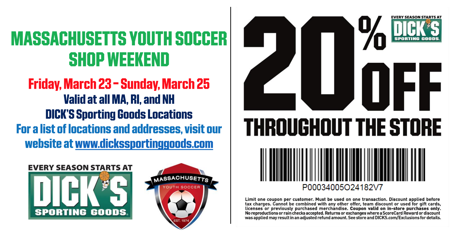 Save 20 at Dick’s Sporting Goods Pepperell Soccer